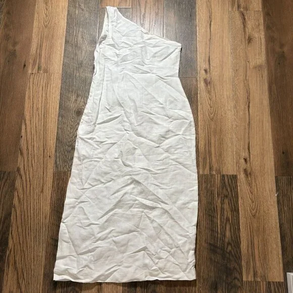 Madewell One-Shoulder Midi Dress Women's Size 6 in Lighthouse White NWT! - Picture 4 of 7